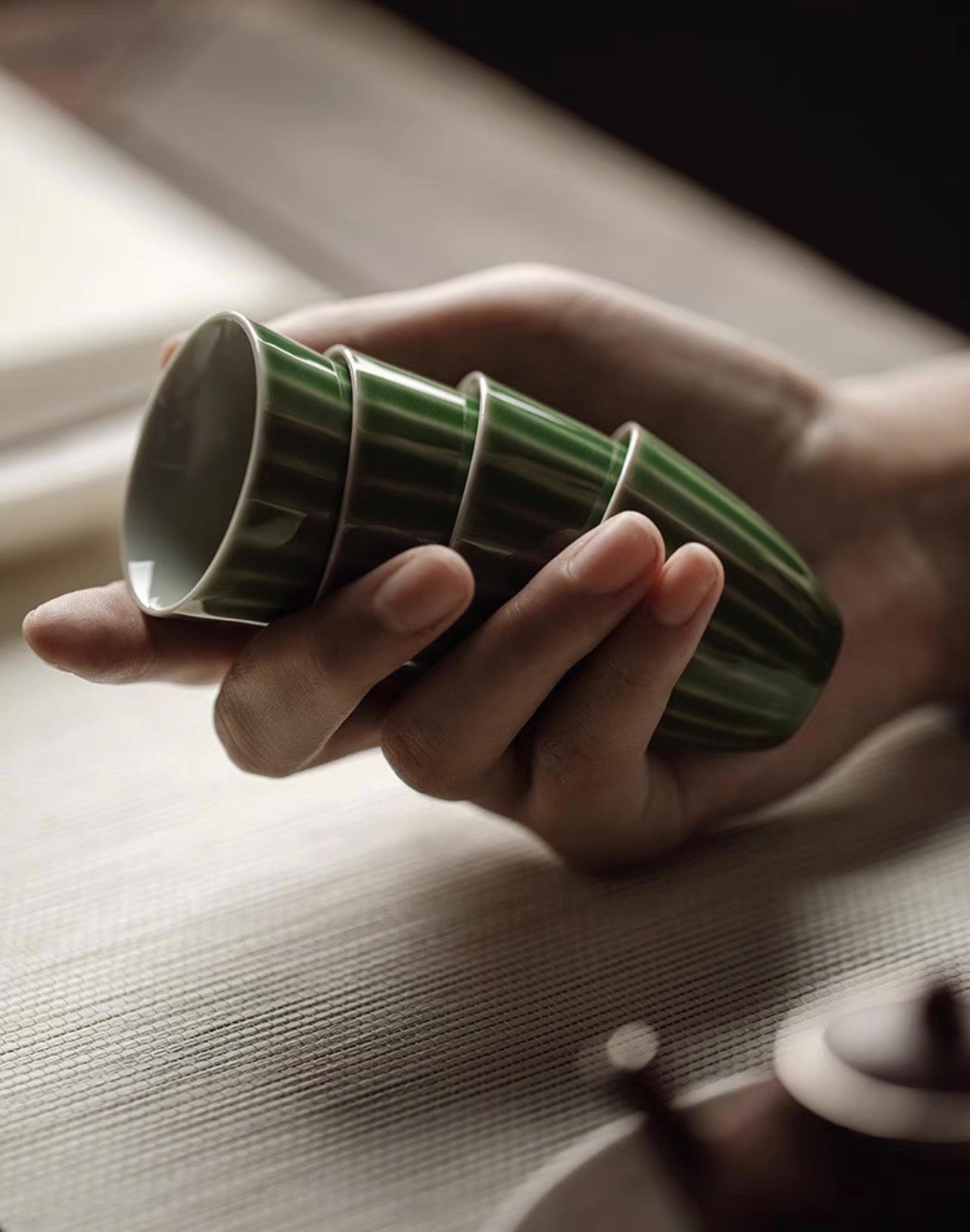 松花绿棱今盖碗套组 1