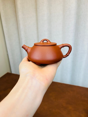 平盖石瓢 竹节款小红泥150cc