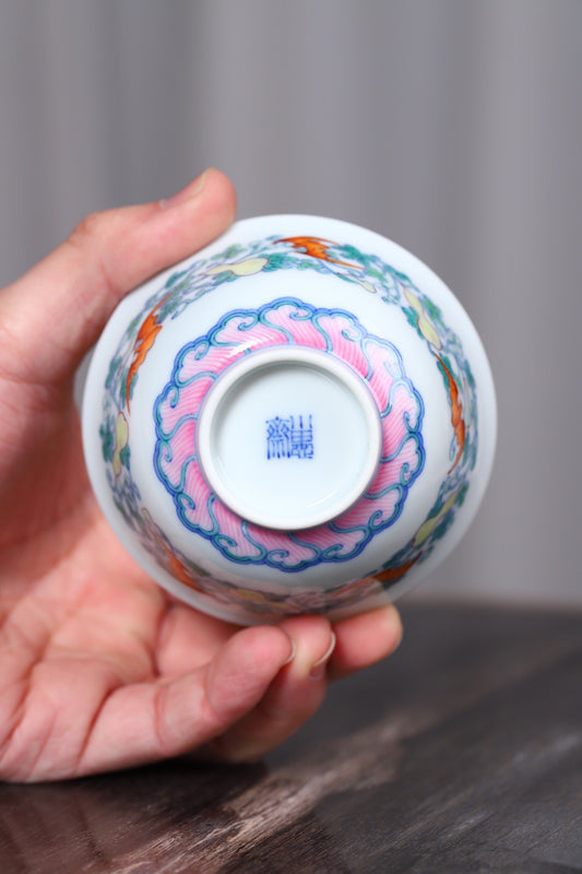 斗彩瓜瓢棉之敞口杯
尺寸:口径8.6高4.6
容量:120ml