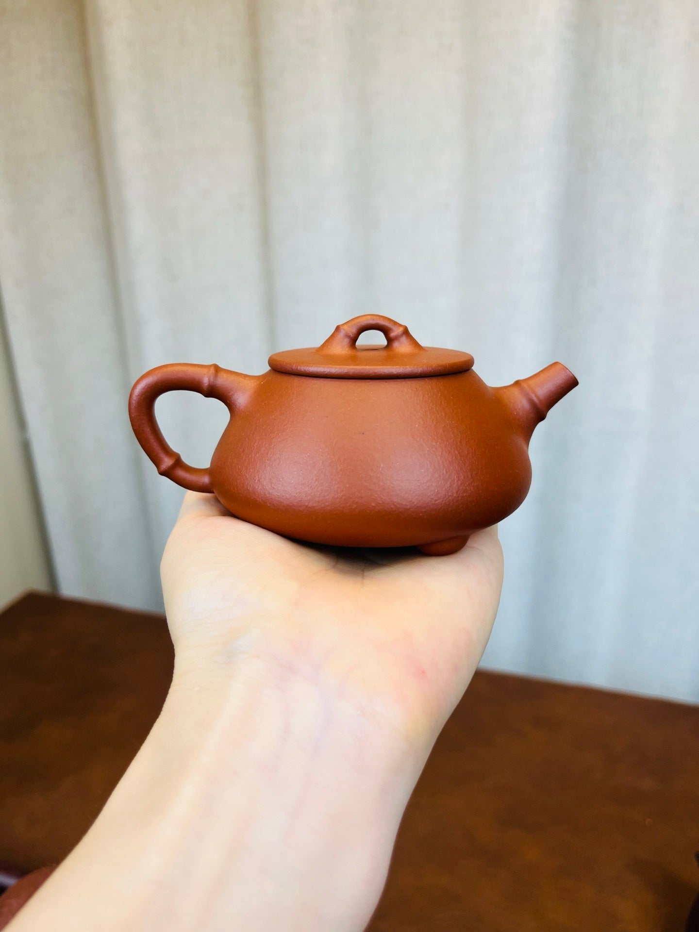 平盖石瓢 竹节款小红泥150cc