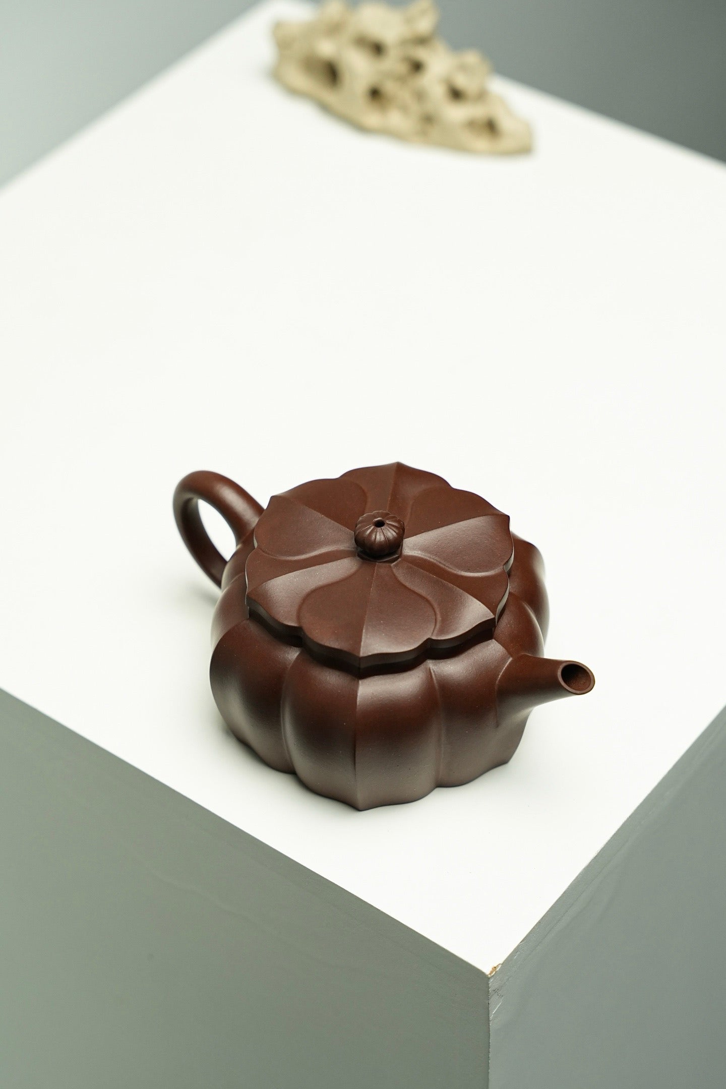 鸣远菱花140cc老紫泥料