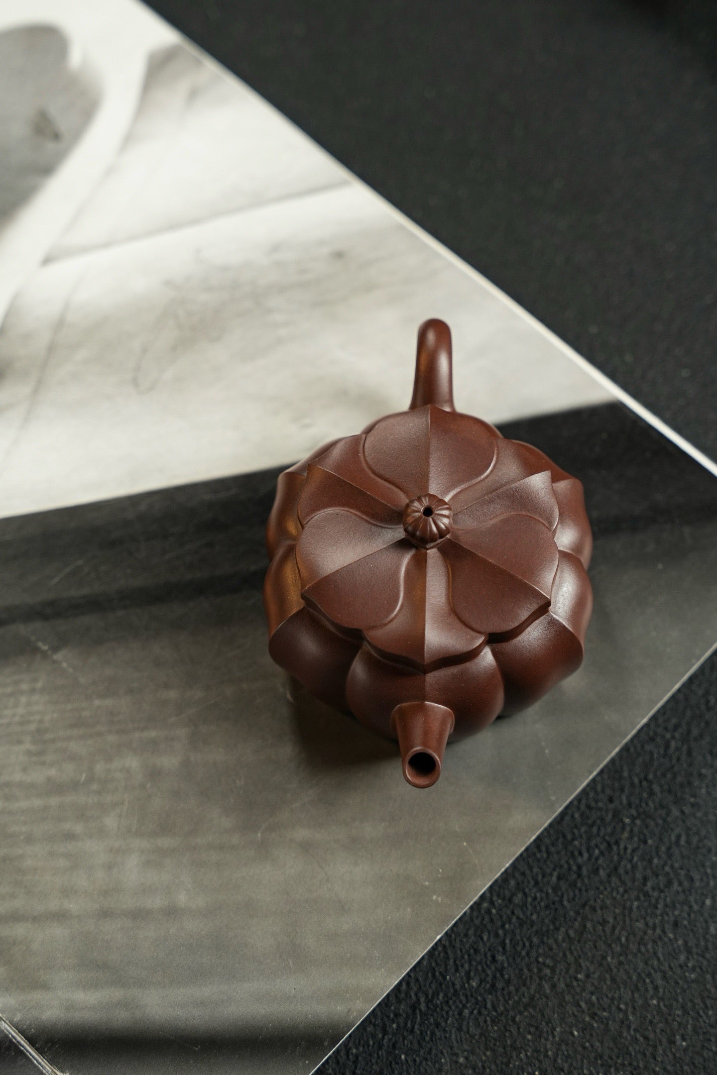 鸣远菱花140cc老紫泥料