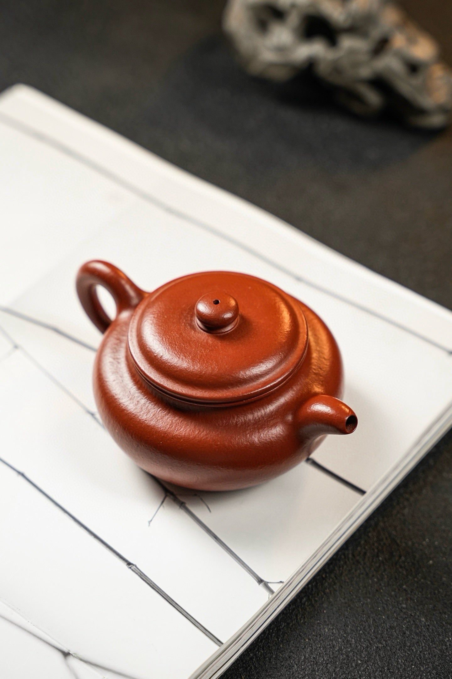 座有兰言·仿古·全手工·240cc30目粗砂老朱泥