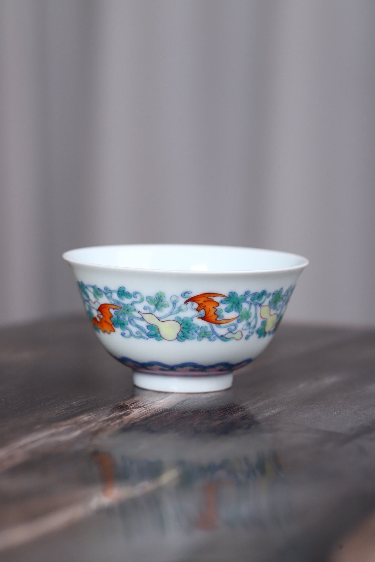 斗彩瓜瓢棉之敞口杯
尺寸：口径8.6高4.6
容量：120ml