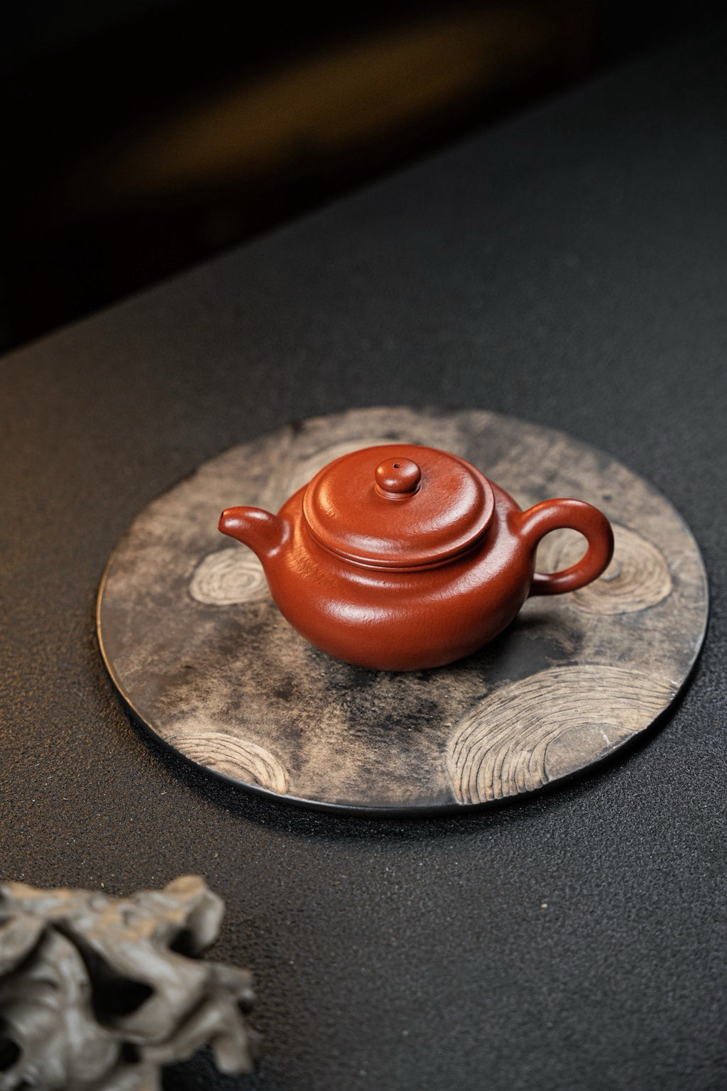 座有兰言·仿古·全手工·240cc30目粗砂老朱泥