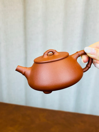 平盖石瓢 竹节款小红泥150cc