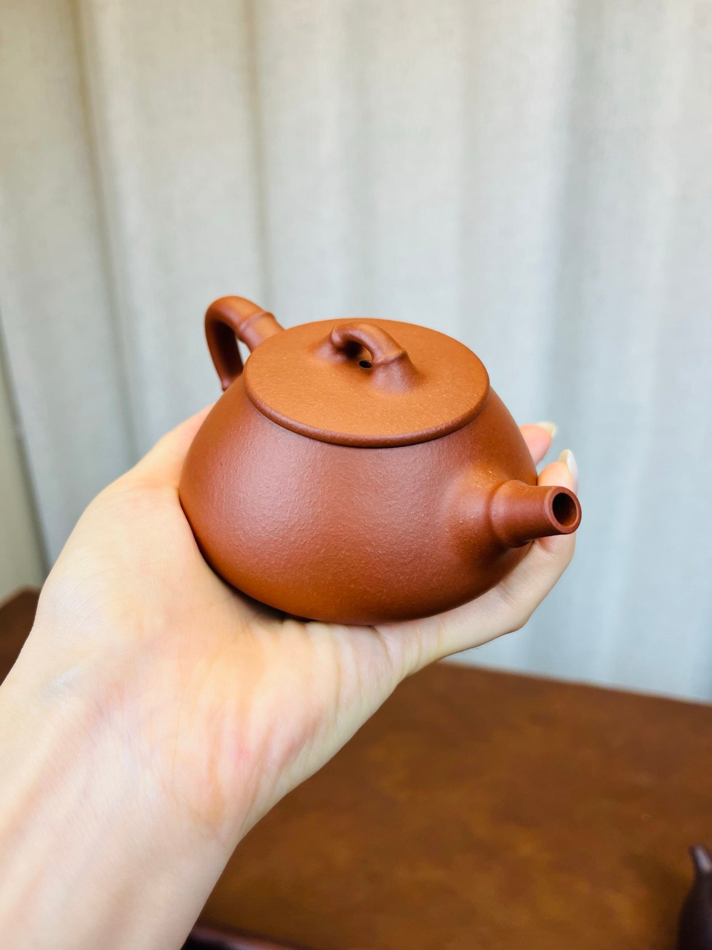 平盖石瓢 竹节款小红泥150cc