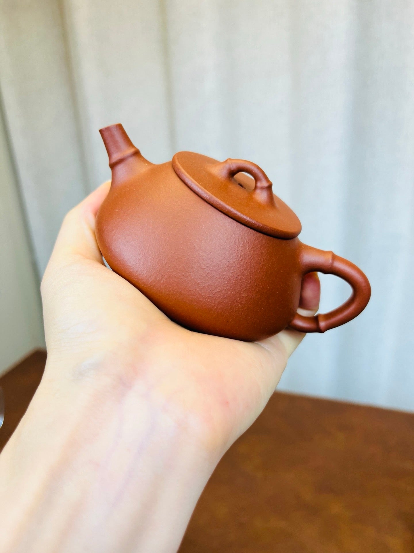 平盖石瓢 竹节款小红泥150cc