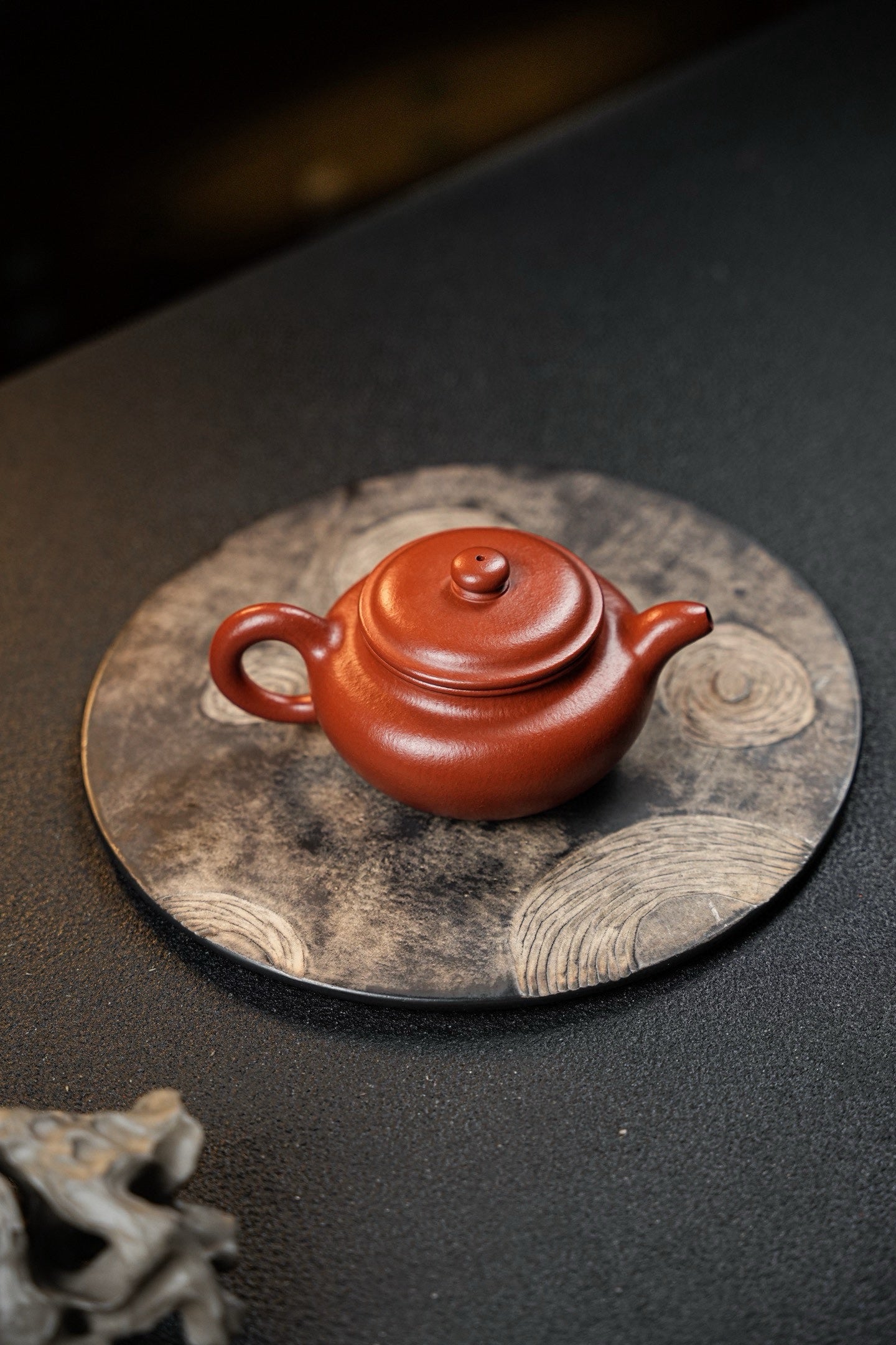 座有兰言·仿古·全手工·240cc30目粗砂老朱泥