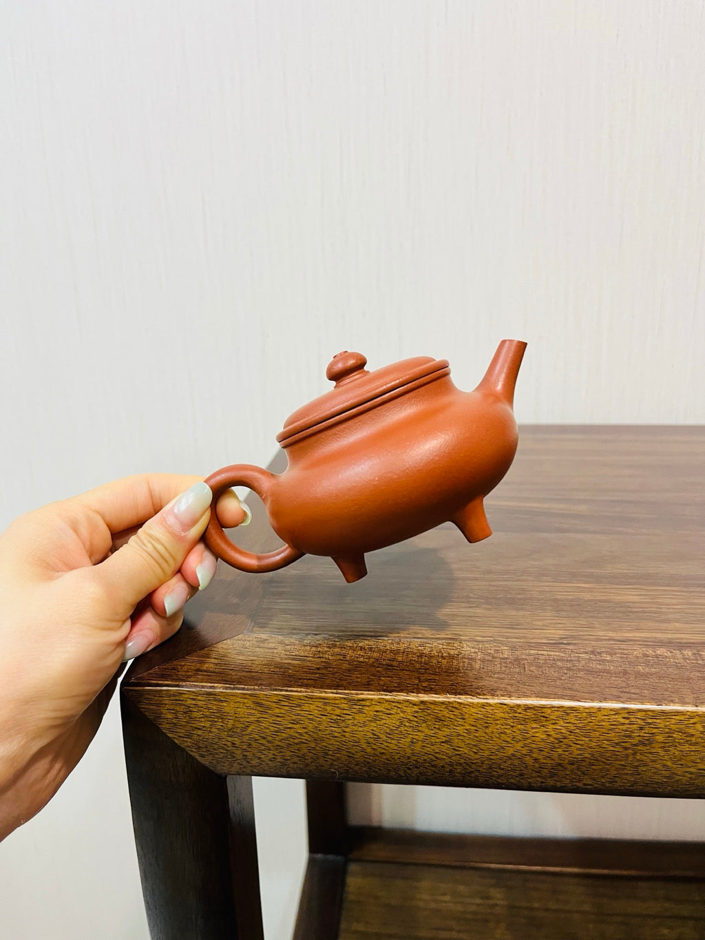 三足玉盉生砂小红泥 190cc