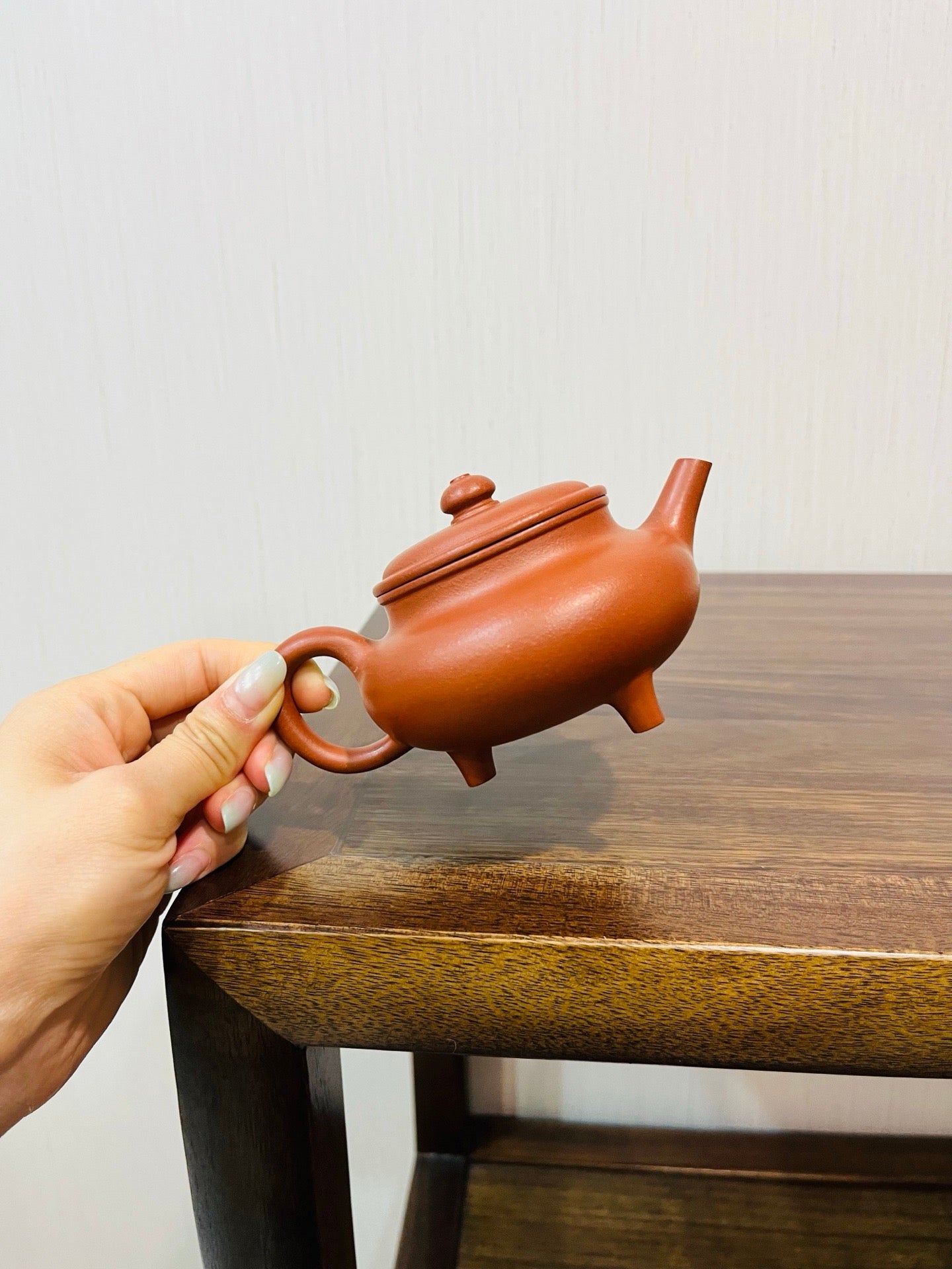 三足玉盉生砂小红泥 190cc