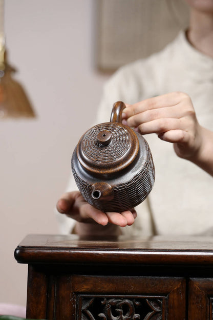 范永芳国家级 高级工艺美术师竹编德钟黄金段柴烧260cc